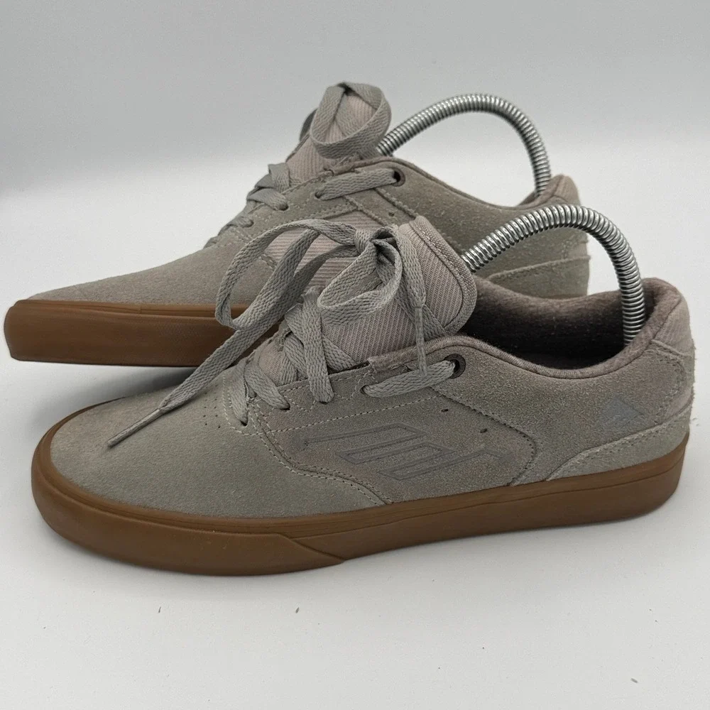 Emerica Reynolds Low Altamont Skate Shoes Mens 8 Grey Gum Suede Sneakers
